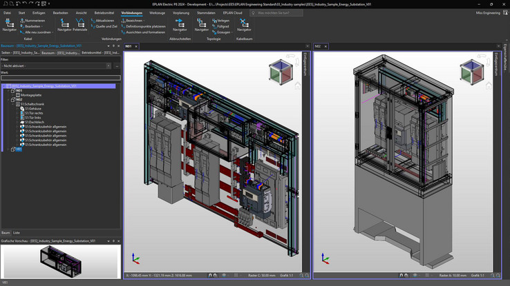 3D-Ansicht der gesamten Trafostation in EPLAN Pro Panel
