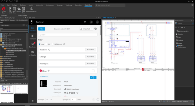 Le nouveau EPLAN Data Portal disponible depuis l'EPLAN Cloud.